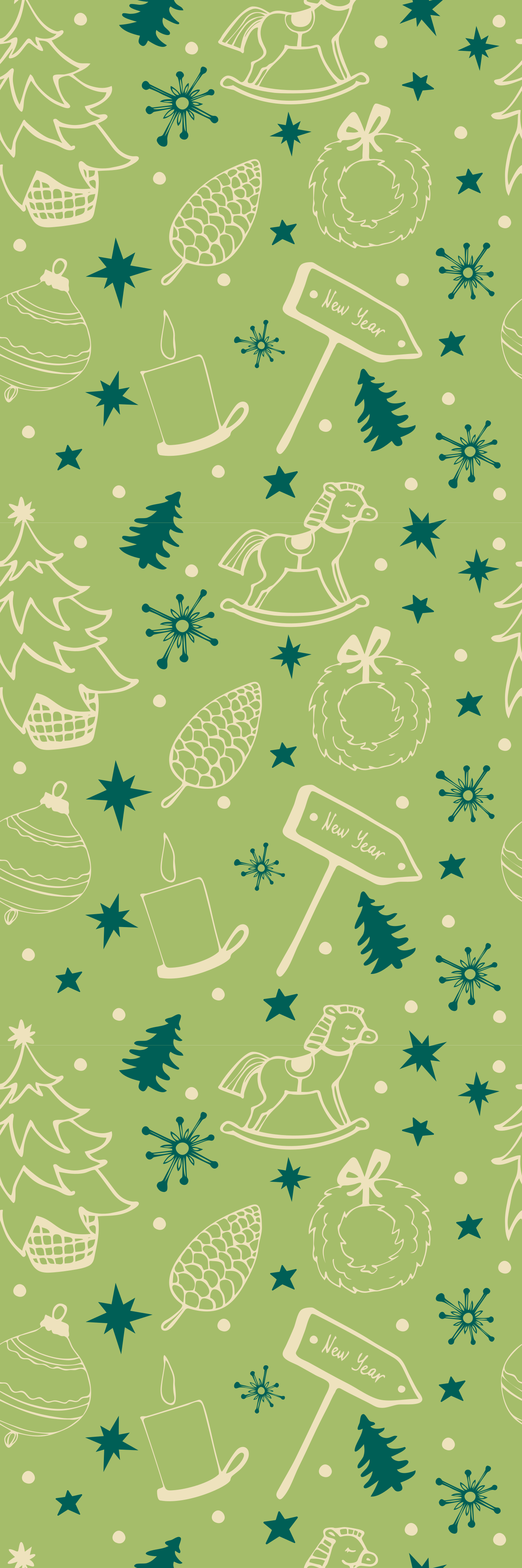 Vinyl teppich weihnachten mit grünen elemente - TenStickers