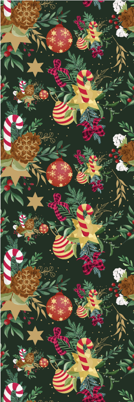 Vinyl teppich weihnachten mit zweigen weihnachtsdekoration - TenStickers