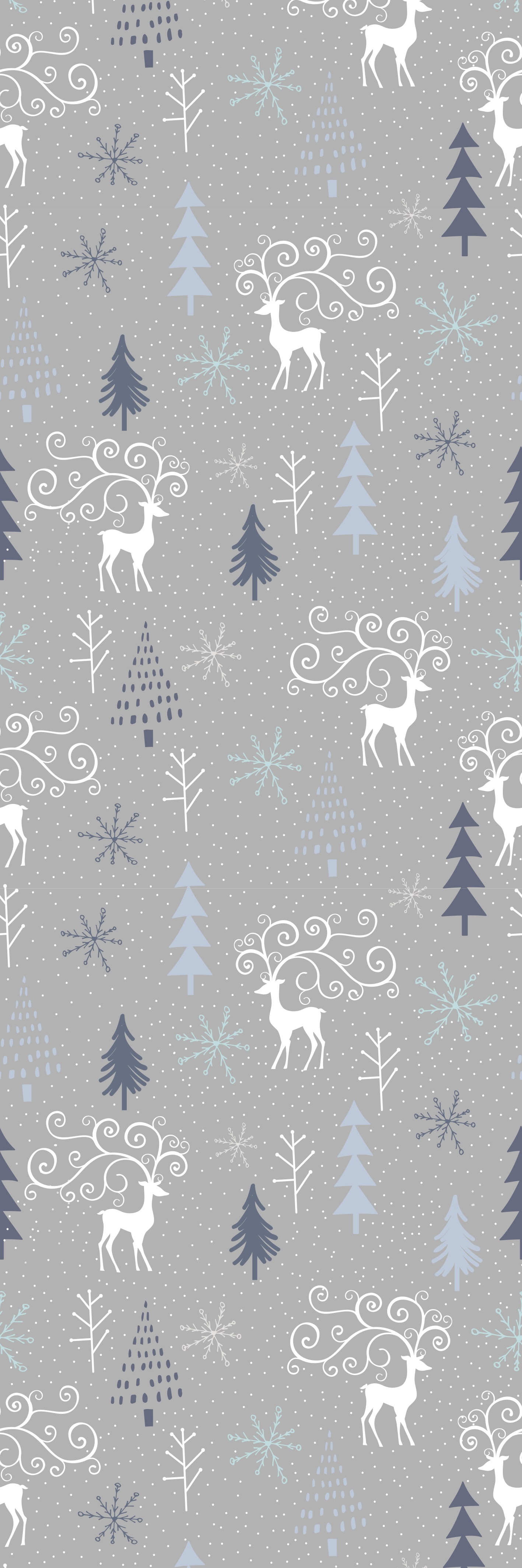 Vinyl teppich weihnachten mit weißen rentieren und bäumen - TenStickers