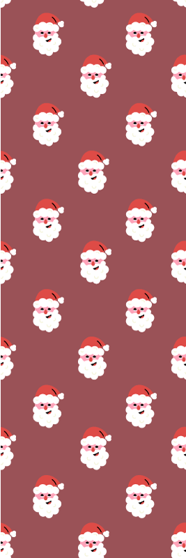 Vinyl teppich weihnachten rotes muster mit santa claus - TenStickers
