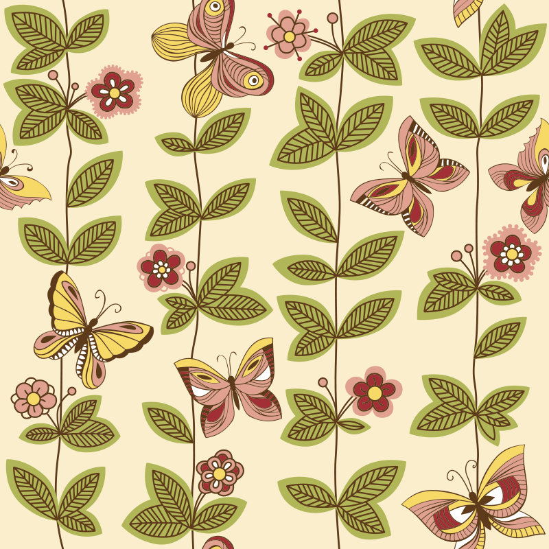 Vinyl teppich schlafzimmer schmetterlinge - TenStickers