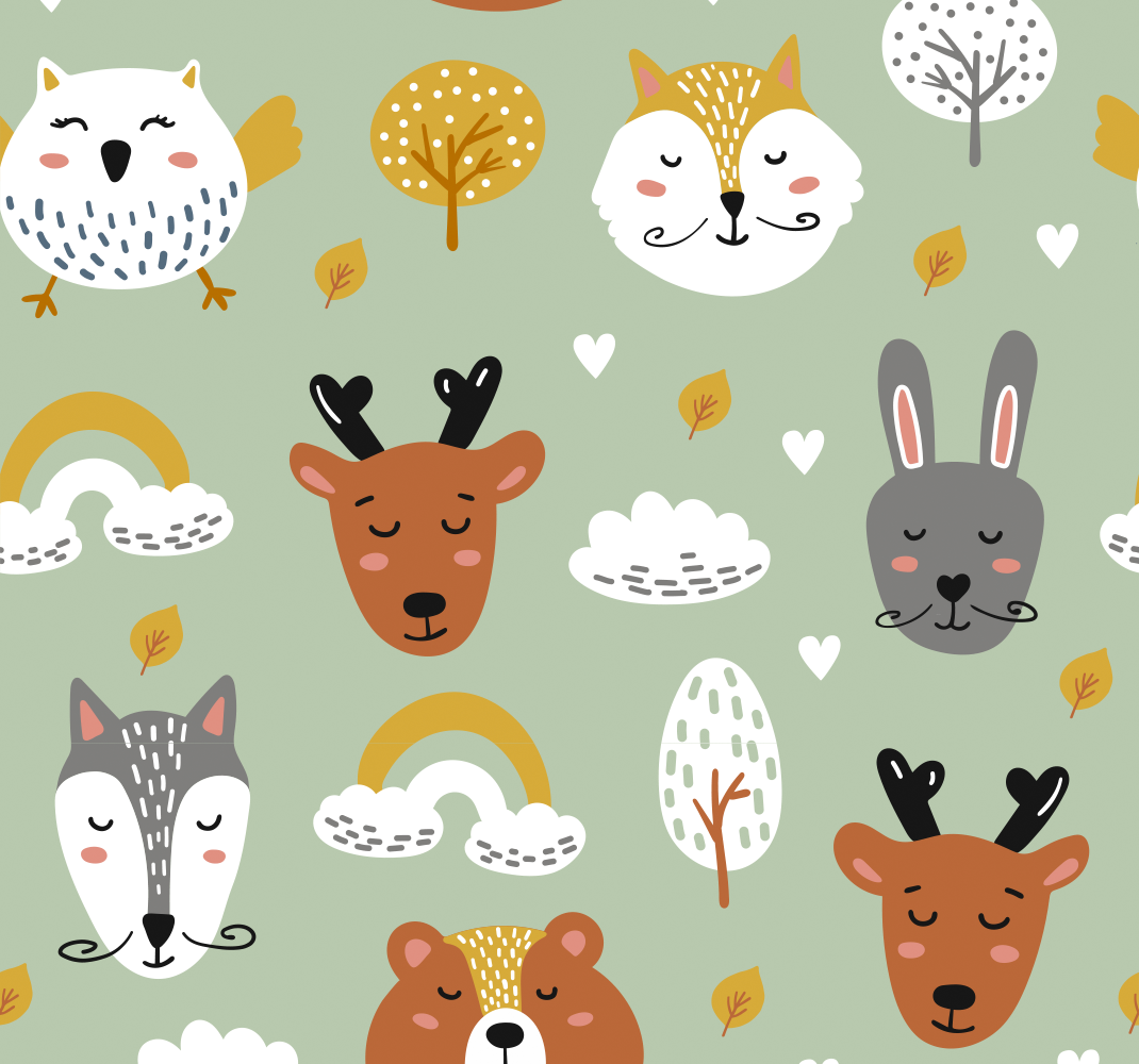 Vinyl teppich kindlich nordic berge - TenStickers