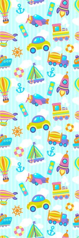 Vinyl teppich schlafzimmer mit süßem auto-design - TenStickers
