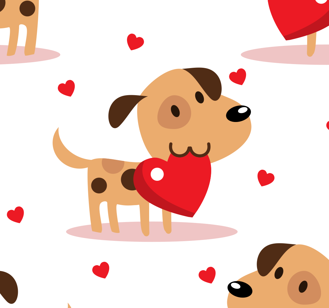 Vinyl teppich schlafzimmer mit roten hunden - TenStickers