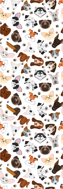 Vinyl teppich schlafzimmer mit hundeköpfen - TenStickers