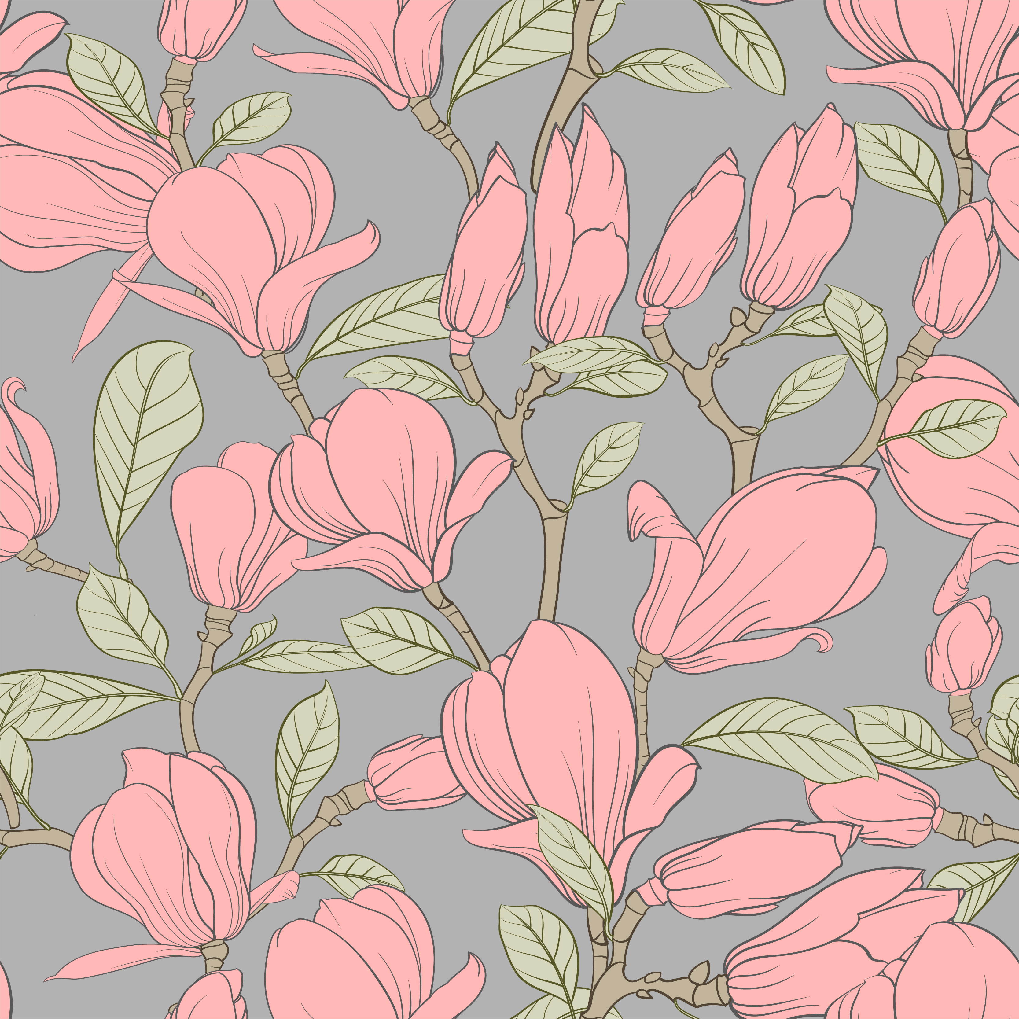 Vinyl teppich schlafzimmer mit pinken blumen und blättern - TenStickers