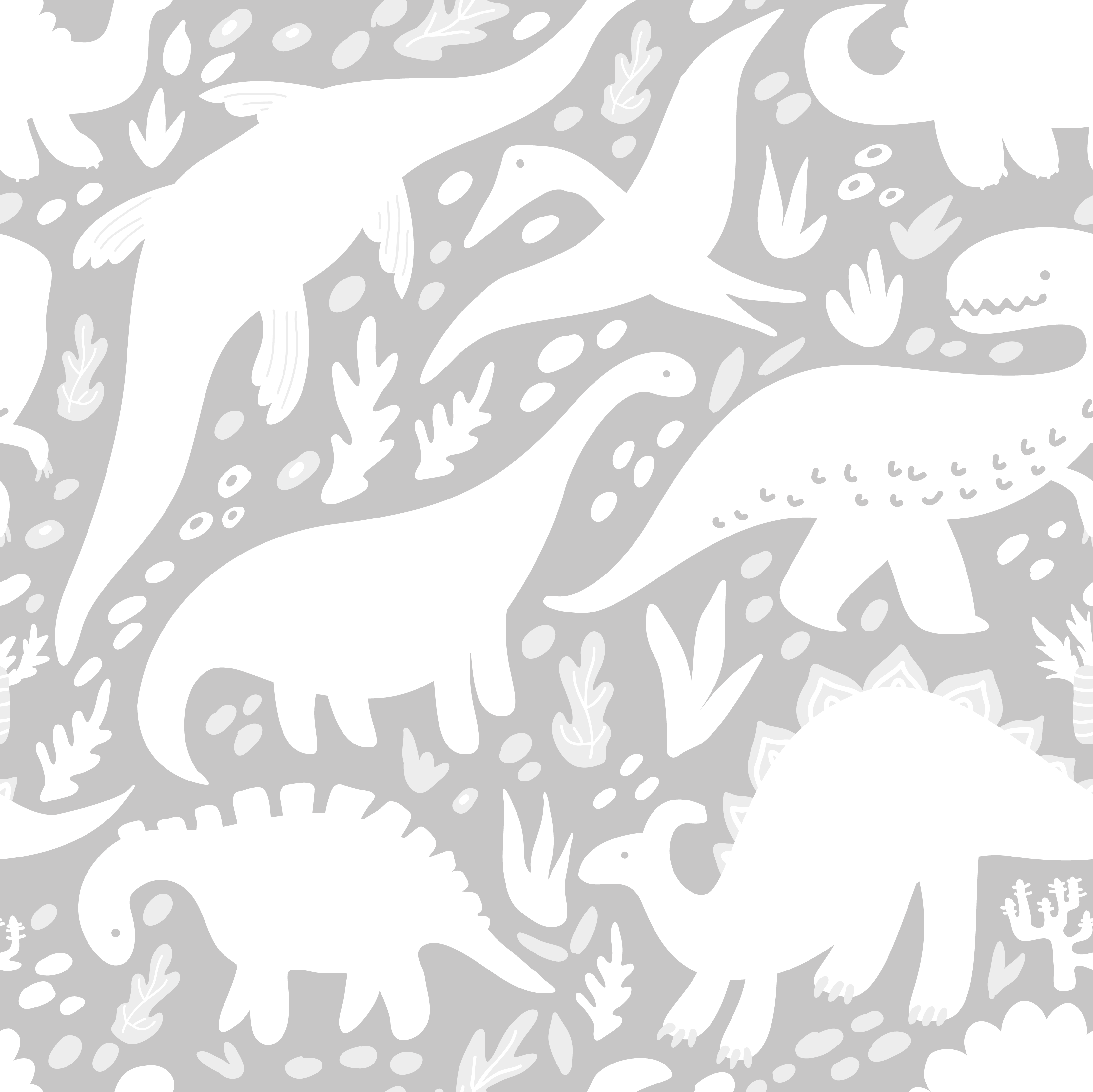 Vinyl teppich schlafzimmer mit weißen dinosauriern - TenStickers