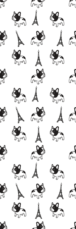 Vinyl teppich schlafzimmer französische bulldogge paris - TenStickers