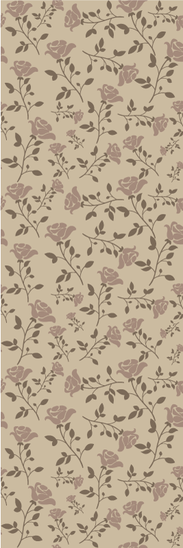 Vinyl teppich schlafzimmer braunes vintage rosenmuster - TenStickers
