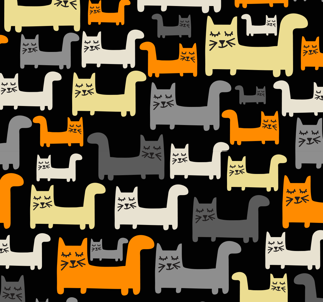 Vinyl teppich schlafzimmer mit bunten geometrischen katzen - TenStickers