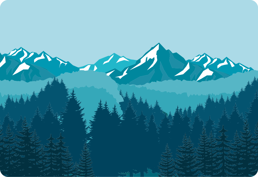 Vinyl teppich natur in voller blaugrüner landschaft - TenStickers