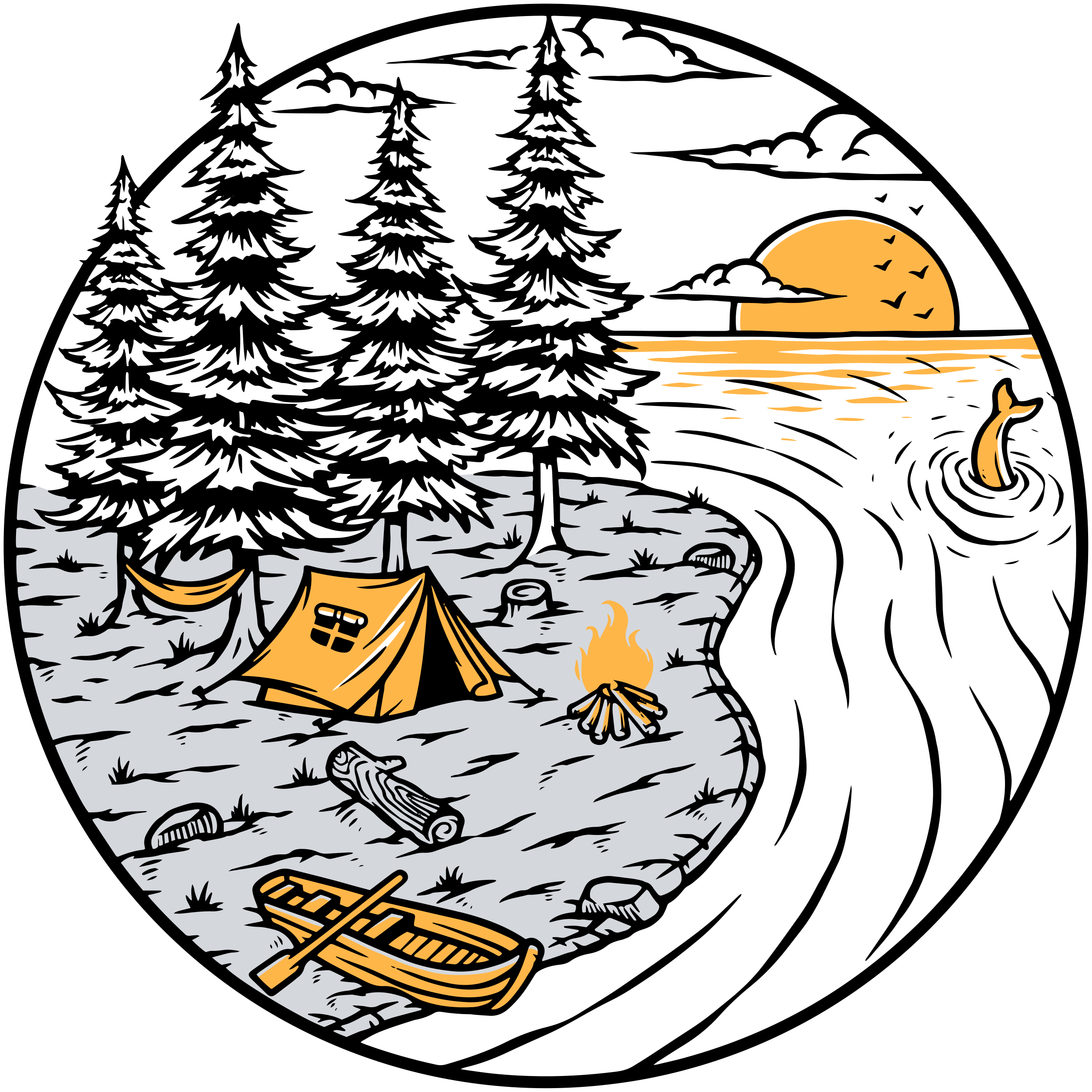 Vinyl teppich natur wohnmobil gelbes landschaftsabzeichen - TenStickers