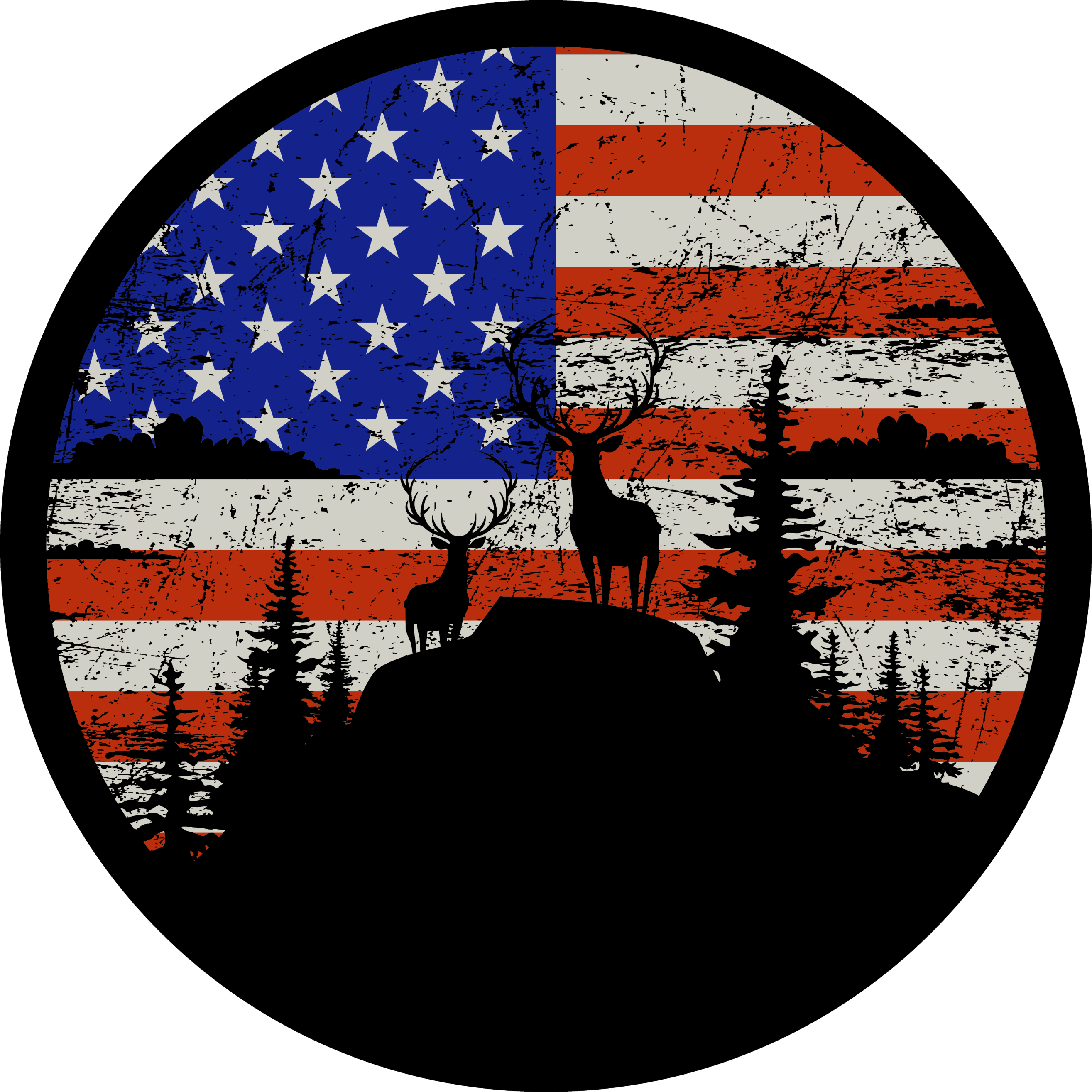 Vinyl teppich natur mit bergsilhouette und flagge - TenStickers