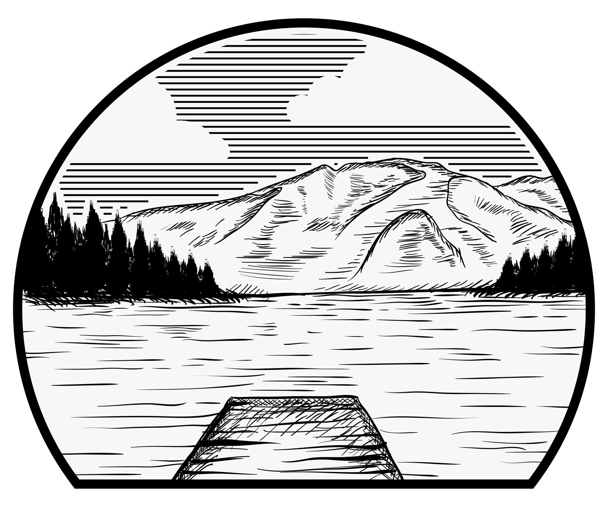 Vinyl teppich natur wohnmobil piniensee - TenStickers