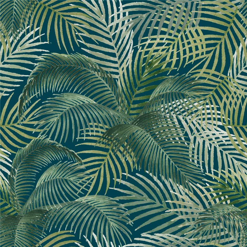 Vinyl teppich natur mit tropischem blattmuster - TenStickers