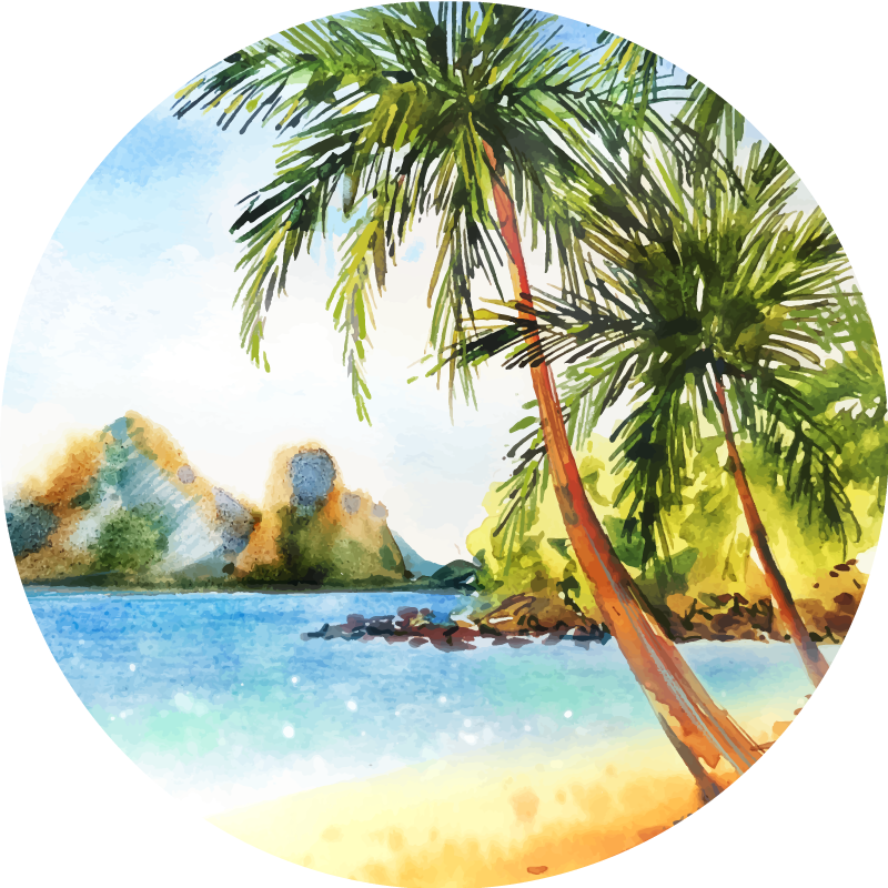 Vinyl teppich natur tropische palmenküste - TenStickers