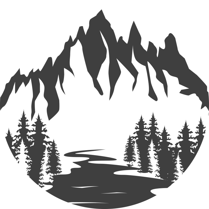 Vinyl teppich natur mit berglandschaft silhouette - TenStickers