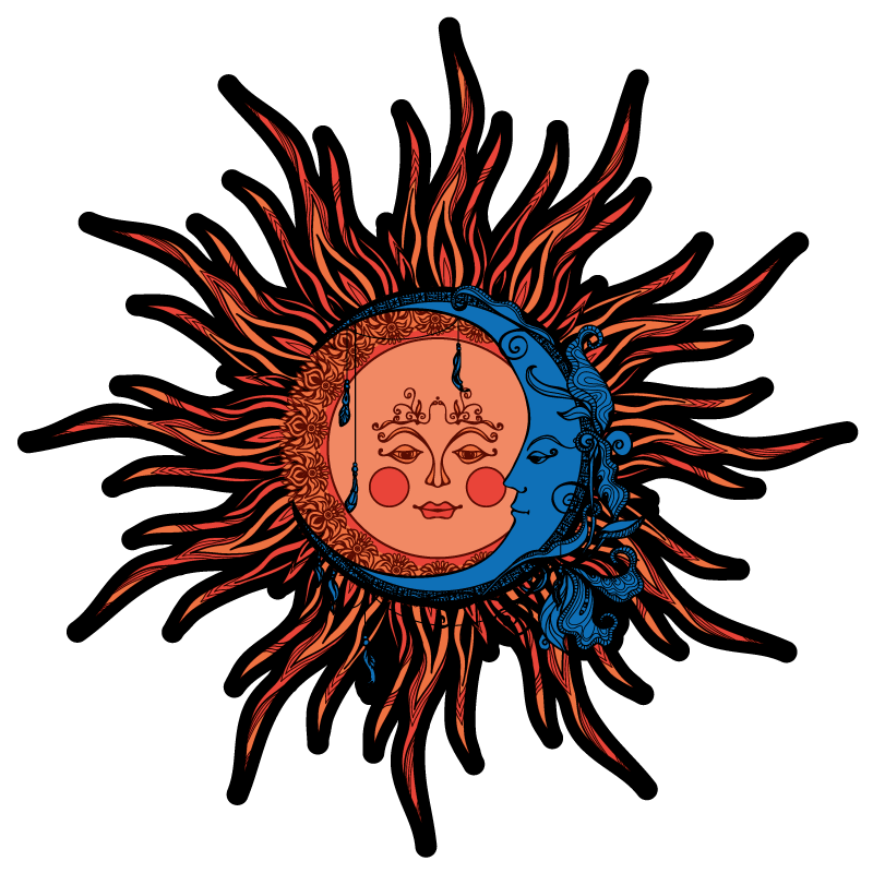 Vinyl teppich natur himmlische sonne mond - TenStickers