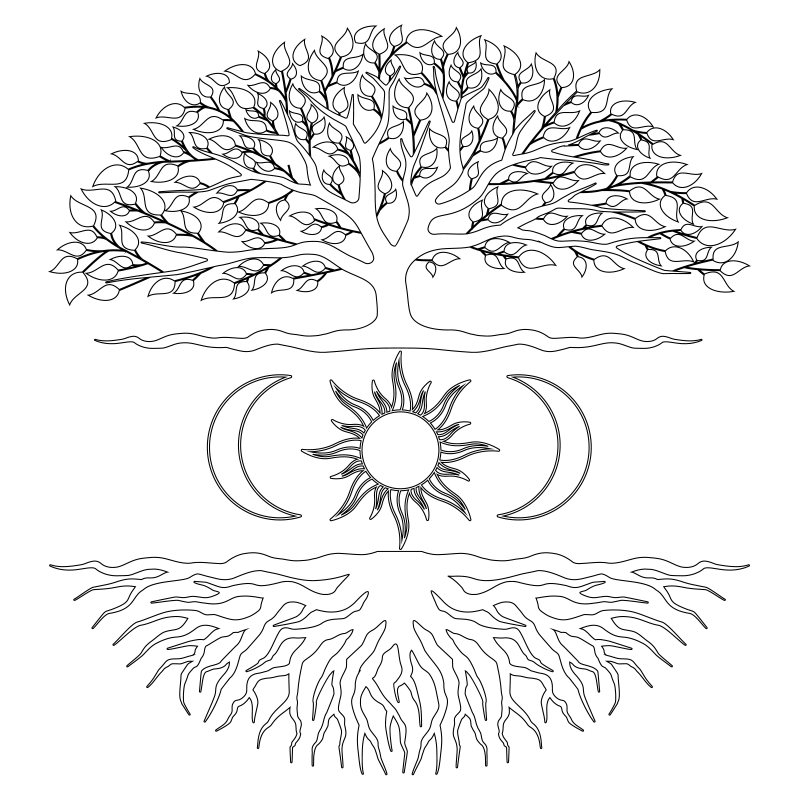 Vinyl teppich natur wurzelwerk system - TenStickers