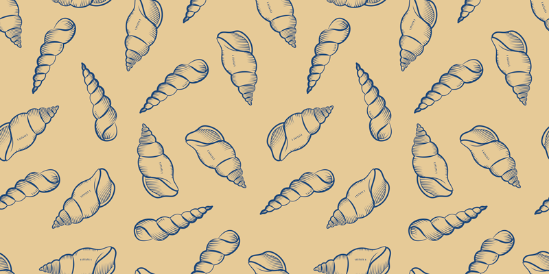 Vinyl teppich natur muschelmotiv komposition - TenStickers