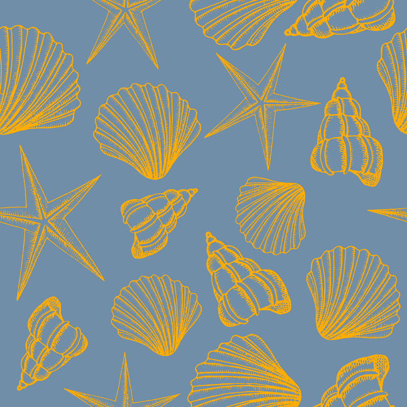 Vinyl teppich natur muscheln und sterne - TenStickers