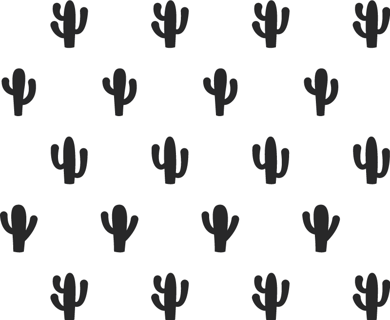 Vinyl teppich natur mit kaktus muster design - TenStickers