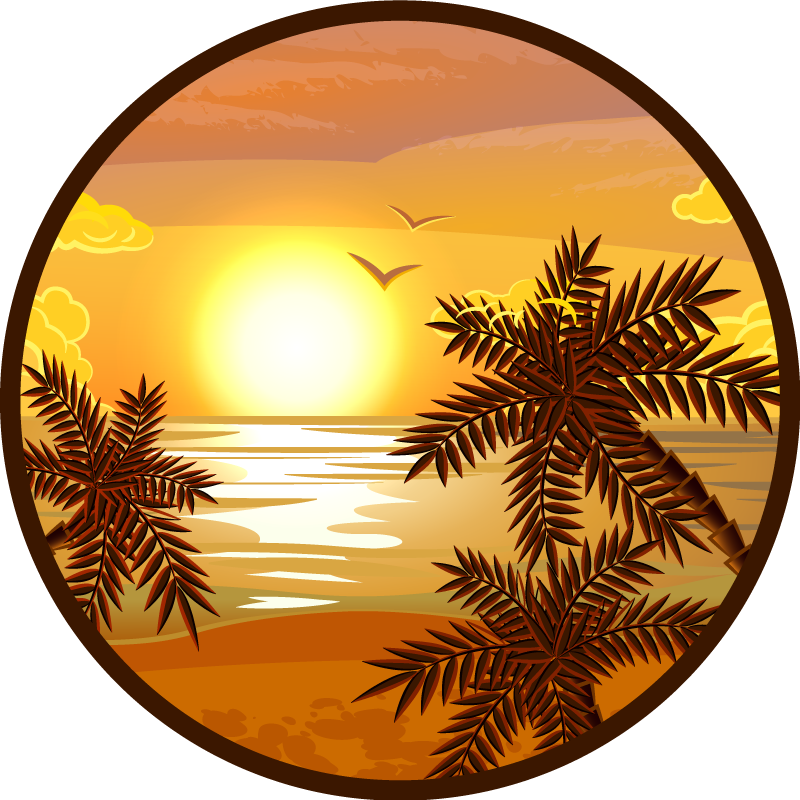 Vinyl teppich natur ruhige sonnenuntergangsansicht - TenStickers
