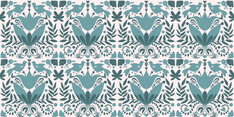 Vinyl teppich natur mit floralem druckdesign - TenStickers