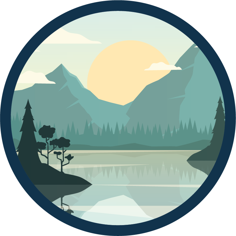 Vinyl teppich natur ruhige bergreflexion - TenStickers