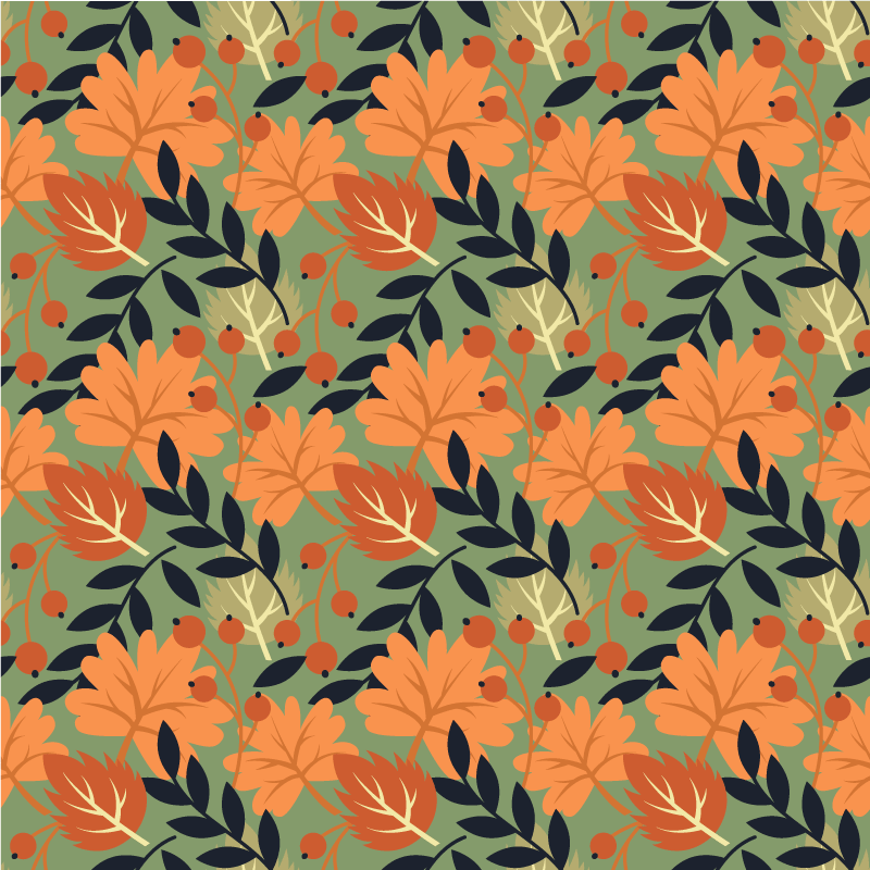 Vinyl teppich blumen großes herbstblätterdesign - TenStickers