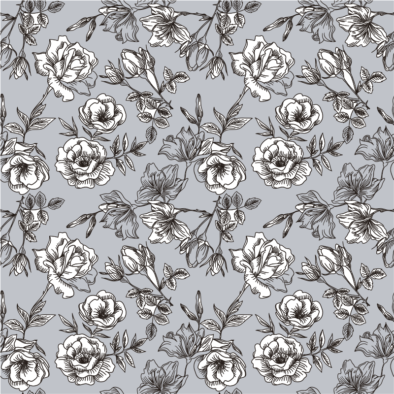 Vinyl teppich blumen mit durchsichtigen blüten - TenStickers