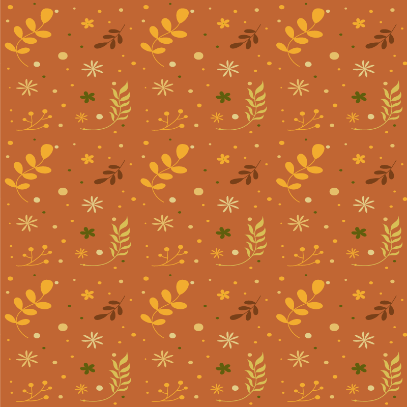 Vinyl teppich blumen in orangefarbenem blattdesign - TenStickers