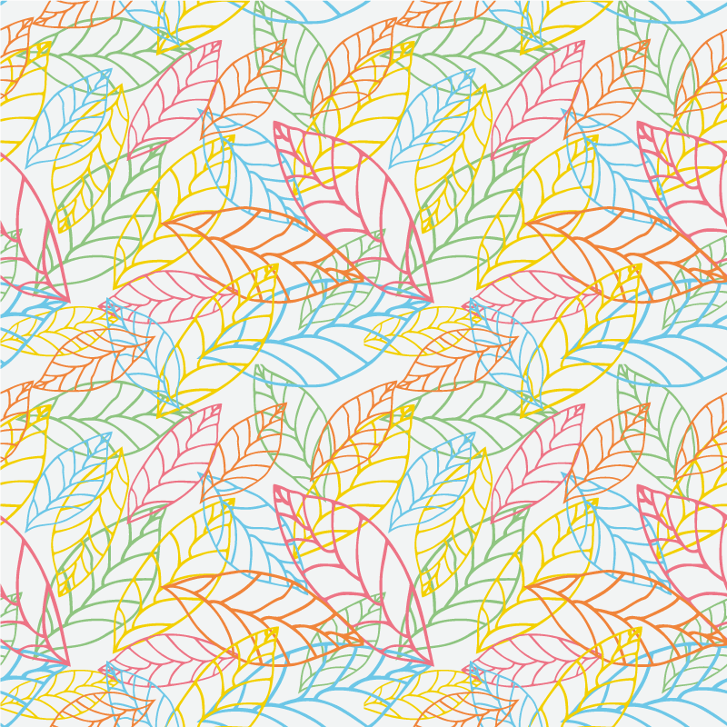 Vinyl teppich blumen mit buntem neonblätterdesign - TenStickers