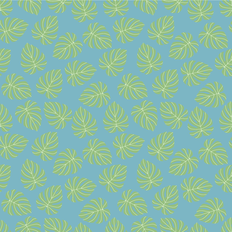 Vinyl teppich blumen im design sommergrüner blätter - TenStickers