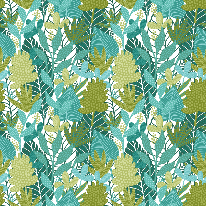 Vinyl teppich blumen im tropischen boho-blätterdesign - TenStickers