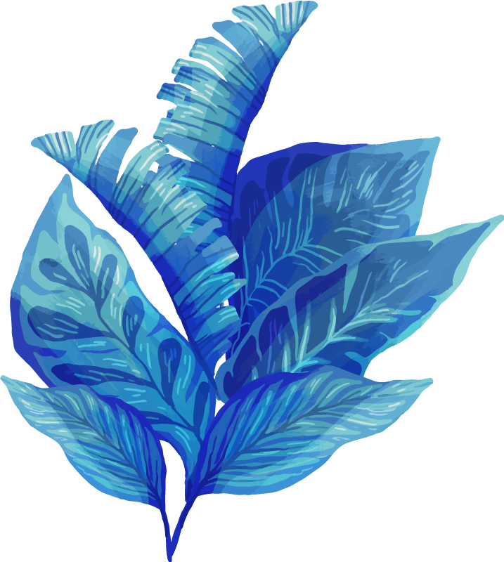 Vinyl teppich blumen blaues blatt arrangement - TenStickers