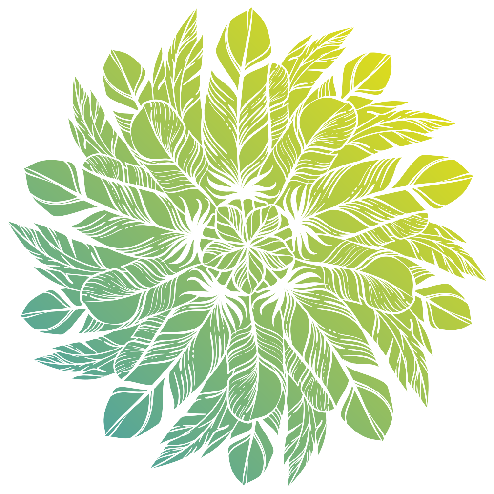 Vinyl teppich blumen mit blättern im kreisdesign - TenStickers