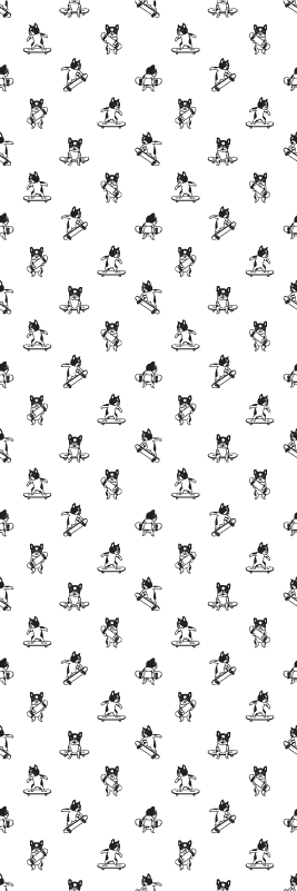 Vinyl teppich schlafzimmer mit süßem hund auf skateboard - TenStickers
