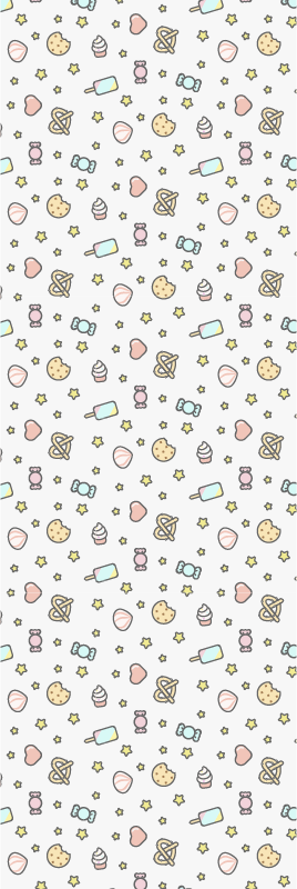 Vinyl teppich schlafzimmer mit niedlichen snacks - TenStickers