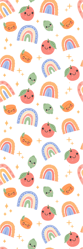 Vinyl teppich schlafzimmer mit süßen babyfrüchten - TenStickers