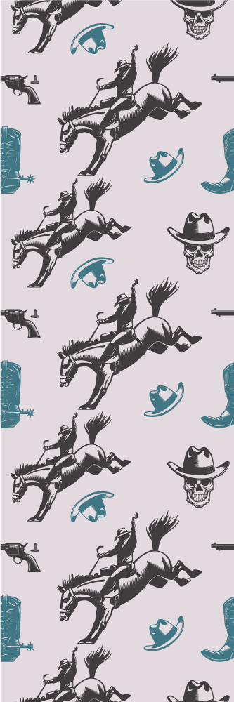 Vinyl teppich schlafzimmer mit cowboy-horse-muster - TenStickers
