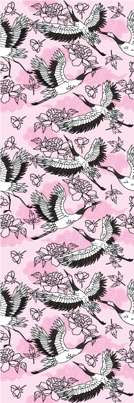 Vinyl teppich schlafzimmer moderne pinke vogelmuster - TenStickers