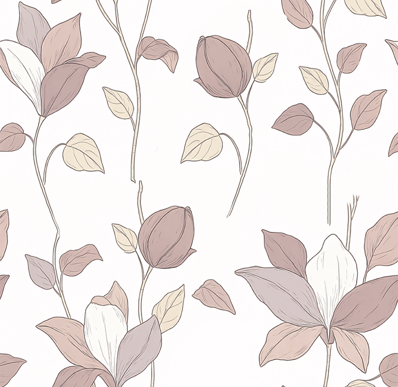 Vinyl teppich schlafzimmer in pinkem floral design - TenStickers