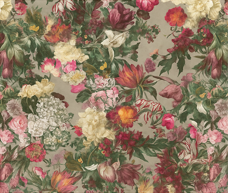 Vinyl teppich schlafzimmer mit vintage blumen - TenStickers