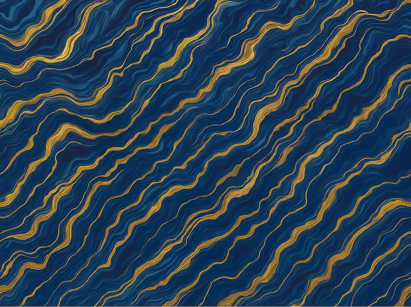 Vinyl teppich schlafzimmer in blau und gold marmor effekt - TenStickers