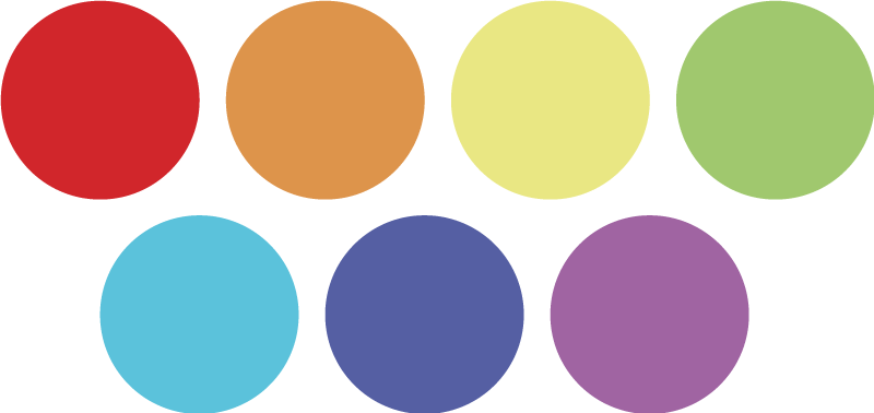 Vinyl teppich geometrisch regenbogen große punkte - TenStickers