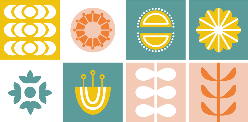 Vinyl teppich geometrisch norwegisches fliesenmuster - TenStickers