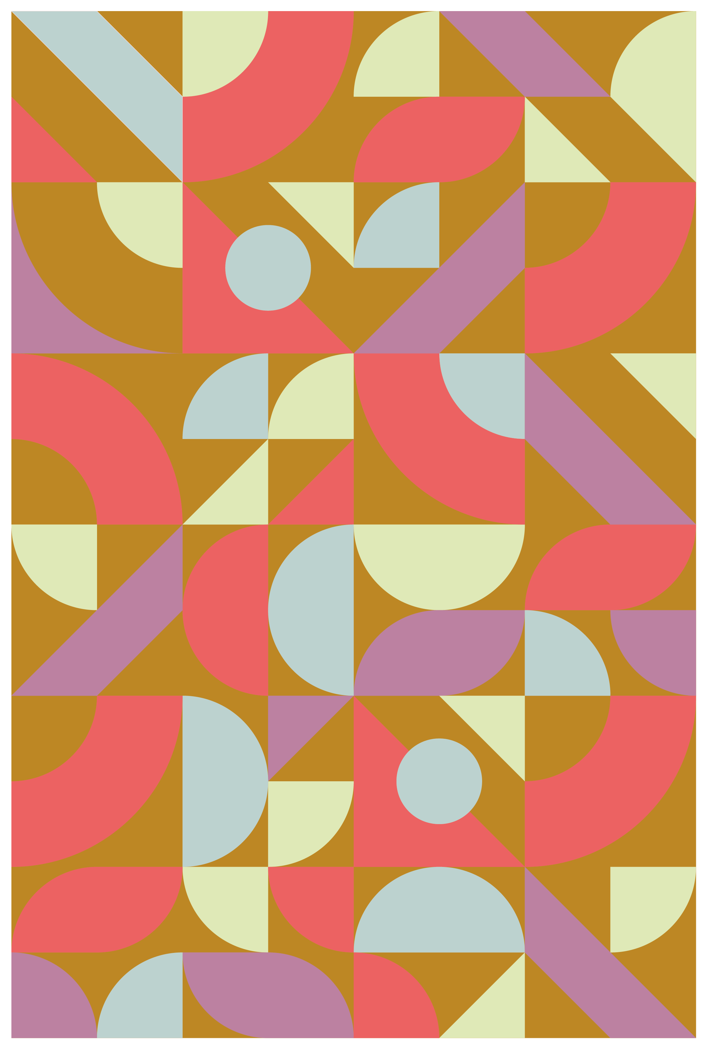 Vinyl teppich geometrisch in retro farben - TenStickers