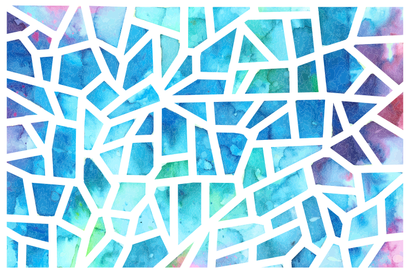 Vinyl teppich geometrisch aquarell dreiecksmosaik - TenStickers