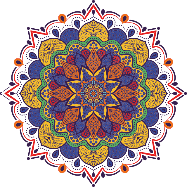 Vinyl teppich geometrisch buntes blumenmandala - TenStickers